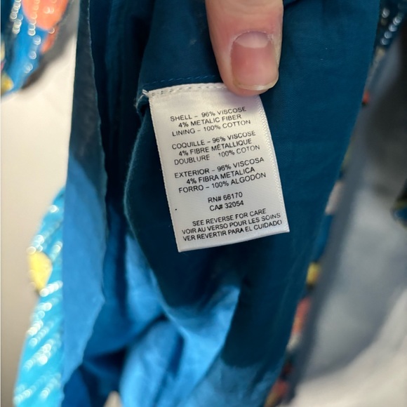 Anthropologie Verb by Pallavi Singhee Eulalia Shimmer Belted Blue Dress Size 2 - Picture 6 of 6